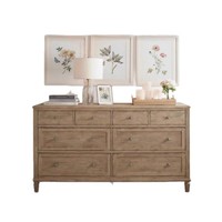 FULLSUMMER Lemari Laci Kayu Solid Amerika, Bufet & Nakas Kayu Alami Gaya Prancis Vintage, Kabinet Penyimpanan Multi-laci