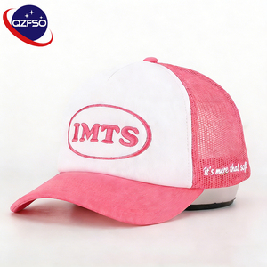 QZFSO Wholesale Custom High Quality Printing logo Summer 6 Panels Camo Baseball Cap Embroidery Mesh Hip Hop Trucker Hats for Men - Product Image 1