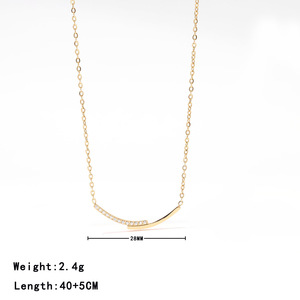 Collier pendentif visage souriant en zircon plaqué or 18 carats en acier inoxydable, minimaliste et inaltérable, pour femme, bijou quotidien - Product Image 5