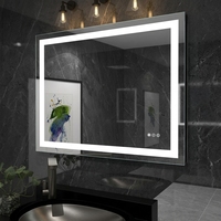 Miroir de maquillage rectangulaire à LED éclairé par l'avant pour salle de bain, chambre à coucher, coiffeuse, décoration intérieure et soins quotidiens