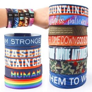 Pulsera de Tela Personalizada al por Mayor con Logotipo Impreso a Todo Color, Pulsera Deportiva Elástica Tejida por Sublimación para Eventos - Product Image 6