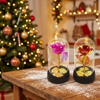 Jolies boules en verre LED avec fleurs pour la décoration de mariage et la décoration de la maison