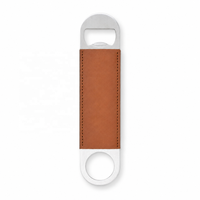 Ouvre-bouteille long en PU gravé au laser personnalisé, double face, durable, pour utilisation en restaurant et en cuisine