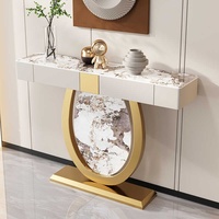 Mesa consola moderna de metal con cajón de entrada semicircular para sala de estar muebles para el hogar