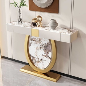 Modern Metal Console Table with Semi-Circle Entry Drawer for Living Room Home <strong>Furniture</strong> - Product Image 3