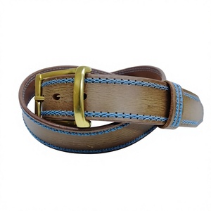 BS INTERNATIONAL Men's Formal 3D Pin Buckle Cow Hide Leather Belt Heat-Transfer Printed 3.8cm Width Heavy Duty & Eco-Friendly - Product Image 3