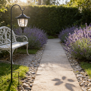 Lot de 2 lampes solaires décoratives d'extérieur étanches avec crochets de berger pour la décoration de <span class=keywords><strong>jardin</strong></span>, patio, cour et <span class=keywords><strong>allée</strong></span> - Product Image 6