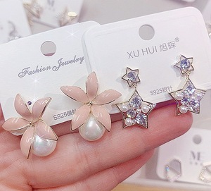 <b>Cheap</b> Wholesale Charm Earrings Rhinestone <b>Crystal</b> Drop Bling Zircon Pearl Women's Earrings Set Bulk Jewelry Trendy Anniversary - Product Image 5