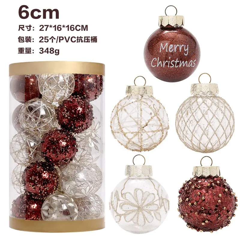 25 Stuks Kerst Bal Ornamenten, Onbreekbaar Plastic Kerst Ornamenten Set Voor Vakantie Xmas Tree Wedding