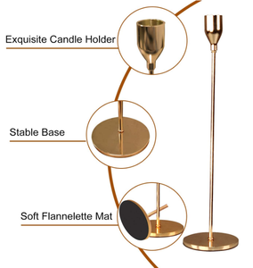 Elegant Gold <strong>Brass</strong> Eco-Friendly <strong>Candlestick</strong> <strong>Holder</strong> for Weddings Easter Christmas-High Quality Romantic Festive Birthday - Product Image 2