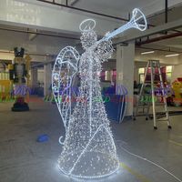 Liburan 3D LED Natal luar ruangan tahan air dekorasi Angel rusa hewan bunga pernikahan Mall Taman dekoratif Motif lampu