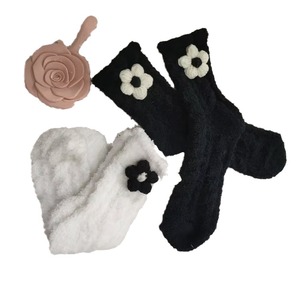Cute 3D Floral Coral Fleece <b>Socks</b> For Women Thickening Thermo Fuzzy Loungewear <b>Socks</b> With Added Fleece Winter Warm <b>Socks</b> - Product Image 4