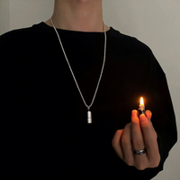Collier en acier inoxydable pour homme, best-seller, tendance hip-hop, pendentif polyvalent, minimaliste, collier haut de gamme