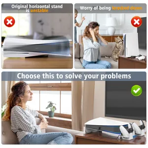 Nuovo Supporto di Raffreddamento Orizzontale per Console PS5 con Base e Caricatore per Controller PS5 per Edizioni Disco e Digitale di <span class=keywords><strong>Play</strong></span>.station 5 - Product Image 5