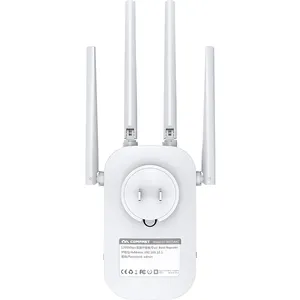 Comfast Factory White Repeater WiFi, 4 Antena 1200Mbps 5G Wifi Portabel Penguat Sinyal