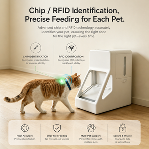 Comedero Automático <span class=keywords><strong>para</strong></span> Mascotas Petop de 4L con Identificación Inteligente por Chip RFID, Control por Aplicación WiFi, Doble Fuente de Alimentación, <span class=keywords><strong>para</strong></span> <span class=keywords><strong>Perros</strong></span> y Gatos - Product Image 4