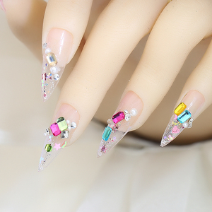 Gran oferta, diseños coloridos de diamantes de imitación con parte posterior plana para uñas, Mini Cristal, taladros cuadrados de colores mezclados, abalorios para uñas, venta al por mayor - Product Image 3