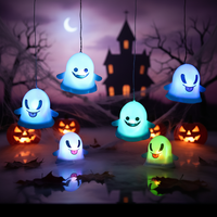 Lanterne à vent mignonne de dessin animé pour Halloween, petite veilleuse de bureau en plastique, nouvelle lumière d'ambiance pour la décoration de la maison