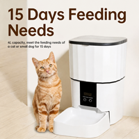 Distributeur automatique de nourriture pour animaux de compagnie, grande capacité 4L, en acier inoxydable, alimentation automatique pendant 15 jours pour chats et petits chiens