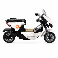 Modèle de voiture électrique et de moto en blocs de construction en plastique ABS personnalisables, assemblage de petites pièces, cadeau créatif culturel d'entreprise