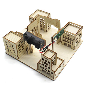 Kit de escena de calle de madera con semáforo, juguete educativo de ciencia DIY para niños de 7 a 9 años, aprendizaje STEAM - Product Image 3