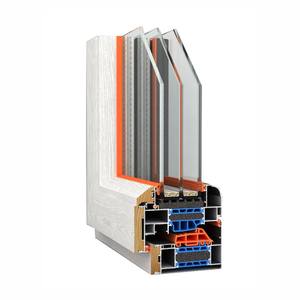 Fenêtre à battant française en aluminium composite sur mesure, verre isolant à économie d'énergie, revêtement en chêne massif pour maison zéro émission - Product Image 3