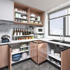 Multifunctional <b>Kitchen</b> Cabinet Organizer Stainless Steel Removable Shelf For Dish And Bowl <b>Storage</b> Rectangle Standing Type - Product Image 5