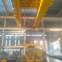 Moteur de pont roulant à double portique électromagnétique rotatif inférieur Wanlong 25-40 tonnes, portée 19,5 m, hauteur de levage 16 m, cabine télécommandée