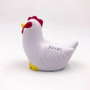 Funny Promotional Gift Animal Shape PU Foam White Chicken Stress <b>Ball</b> <b>Squeeze</b> Relief <b>Ball</b> Custom logo - Product Image 1