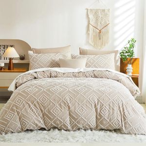 Ensemble <span class=keywords><strong>de</strong></span> <span class=keywords><strong>housse</strong></span> <span class=keywords><strong>de</strong></span> <span class=keywords><strong>couette</strong></span> trois pièces quatre saisons, tissu texturé, <span class=keywords><strong>housse</strong></span> <span class=keywords><strong>de</strong></span> <span class=keywords><strong>couette</strong></span> personnalisée unie - Product Image 1