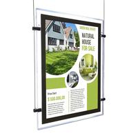Support publicitaire personnalisé en acrylique cristal pour l'immobilier, avec écran numérique étanche et écologique, format A4, type boîte à lumière