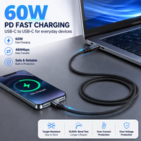 Câble USB de charge rapide 2m pour iPhone et Android avec conducteur en cuivre pur, blindage en nylon tressé et gaine en TPE