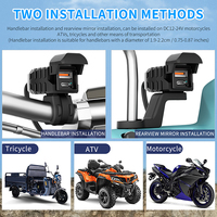 Cargador Rápido Tipo C de Alta Calidad, Adaptador para Motocicleta, Cargador USB Rápido para Teléfono Celular con Pantalla de Voltaje