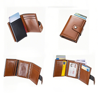 Dompet kustom produsen kartu kredit dompet pria lipat ganda sederhana dompet Slot kartu Pop-up Id bisnis Pu