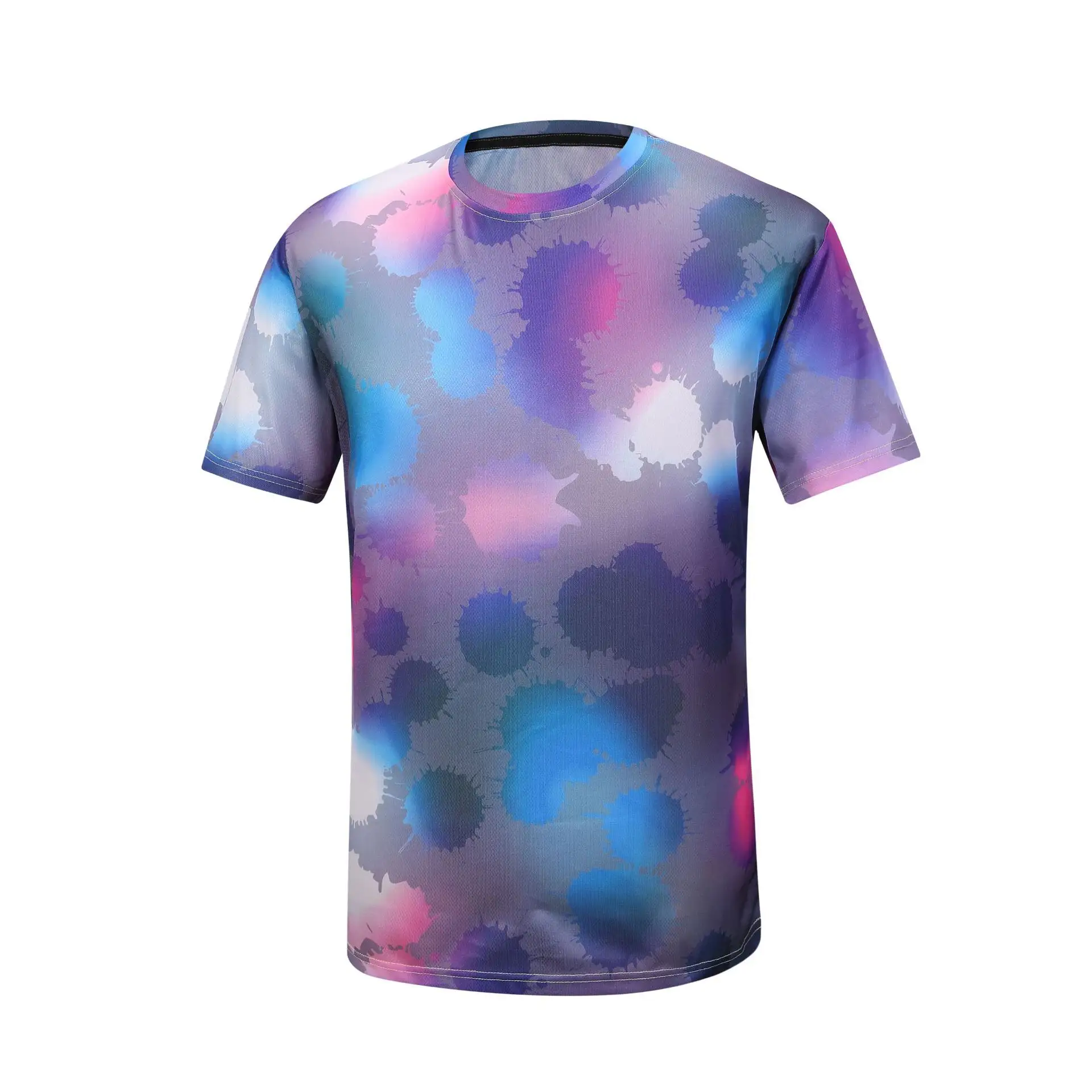 Rpet Sneldrogende Sportkleding Kleding Gerecycled Polyester Materiaal Over 3d Sublimatie Digitaal Printen Mannen Geweven 'S T-shirt