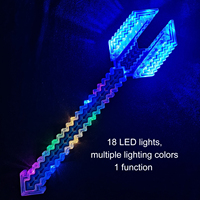 Épée LED Pixel Trident Lumineuse, Fourche Pixelisée Clignotante, Baguette Lumineuse pour Enfants, Gamers, Cosplay, Fêtes et Nouveautés