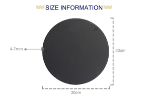 Set di Piatti in Ardesia per Formaggi e Bistecche, Tagliere Rotondo in Ardesia Nera - Product Image 2