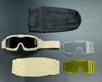 2023 lunettes tactiques airsoft lunettes de tir cs lunettes avec interchangeables 3 lentilles lunettes de camping professionnelles anti-poussière
