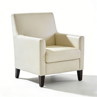 Fauteuil de salon moderne et confortable avec dossier ergonomique, pieds en bois massif respirant et assise rembourrée épaisse pour la maison et l'appartement