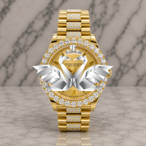 Indian Manufactured Luxury Fashion Wristwatch Rubber Band Mechanical Movement Analog Moissanite Crystal Bezel Competitive Price - Product Image 6