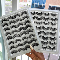 Faux cils en vison véritable de 25 mm, vente en gros, cils naturels 3D vaporeux faits à la main, bande en coton noir, ODM OEM