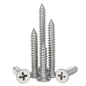 Vis autotaraudeuses à tête plate en acier inoxydable 304, vis à tête fraisée Phillips, fixations métriques, placage zinc M3.5 M2 - Product Image 6