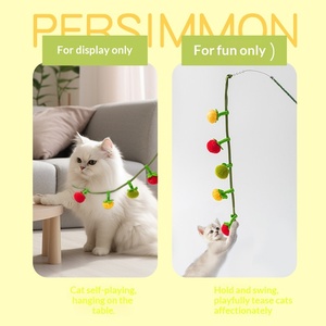 Giocattolo per Gatti con Corda di Cotone, Erba Gatta, Campanello e Accessorio Inclinabile a Forma di Cachi o Pomodoro - Product Image 4