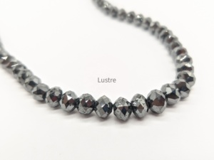 ลูกปัดเพชรสีดำ Lustre LD แท้ทรงรอนเดลเหลี่ยมเพชรพลอย สำหรับทำเครื่องประดับ รวมถึงสร้อยคอ ได้รับการประเมินโดยผู้เชี่ยวชาญจากภายนอก - Product Image 4