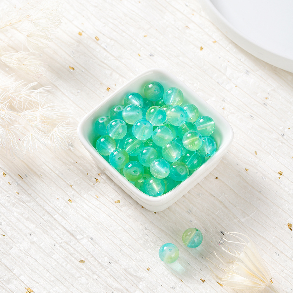 Perles de verre bicolores - bleu et vert
