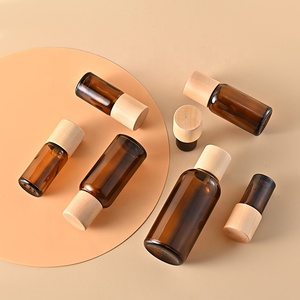 <span class=keywords><strong>5Ml</strong></span> 10Ml 15Ml 20Ml 30Ml 50Ml 100Ml Hổ Phách Tinh Dầu Chai Thủy Tinh Màu Hổ Phách Với Bằng Gỗ Tamper-Proof Cap - Product Image 2