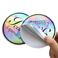 Autocollants en vinyle holographique personnalisés, effet arc-en-ciel, étiquettes de logo, autocollants holographiques imperméables pour la marque et la décoration