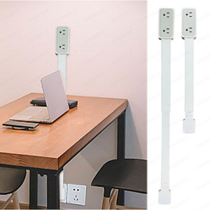 Electrical Outlet Extender 2 Outlets White <b>Wall</b> <b>Mount</b> Desk Sofa Bedside <b>Table</b> Use - Product Image 1