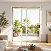 Porte coulissante en aluminium anodisé, cadre fin, design 6060-T66 pour balcon résidentiel, qualité ISO9001, système d'économie d'énergie