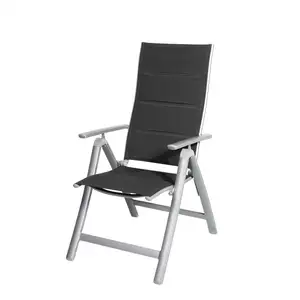 OUTDOOR GARDEN ALU FOLDING CHAIR 6-POSITION PADDED